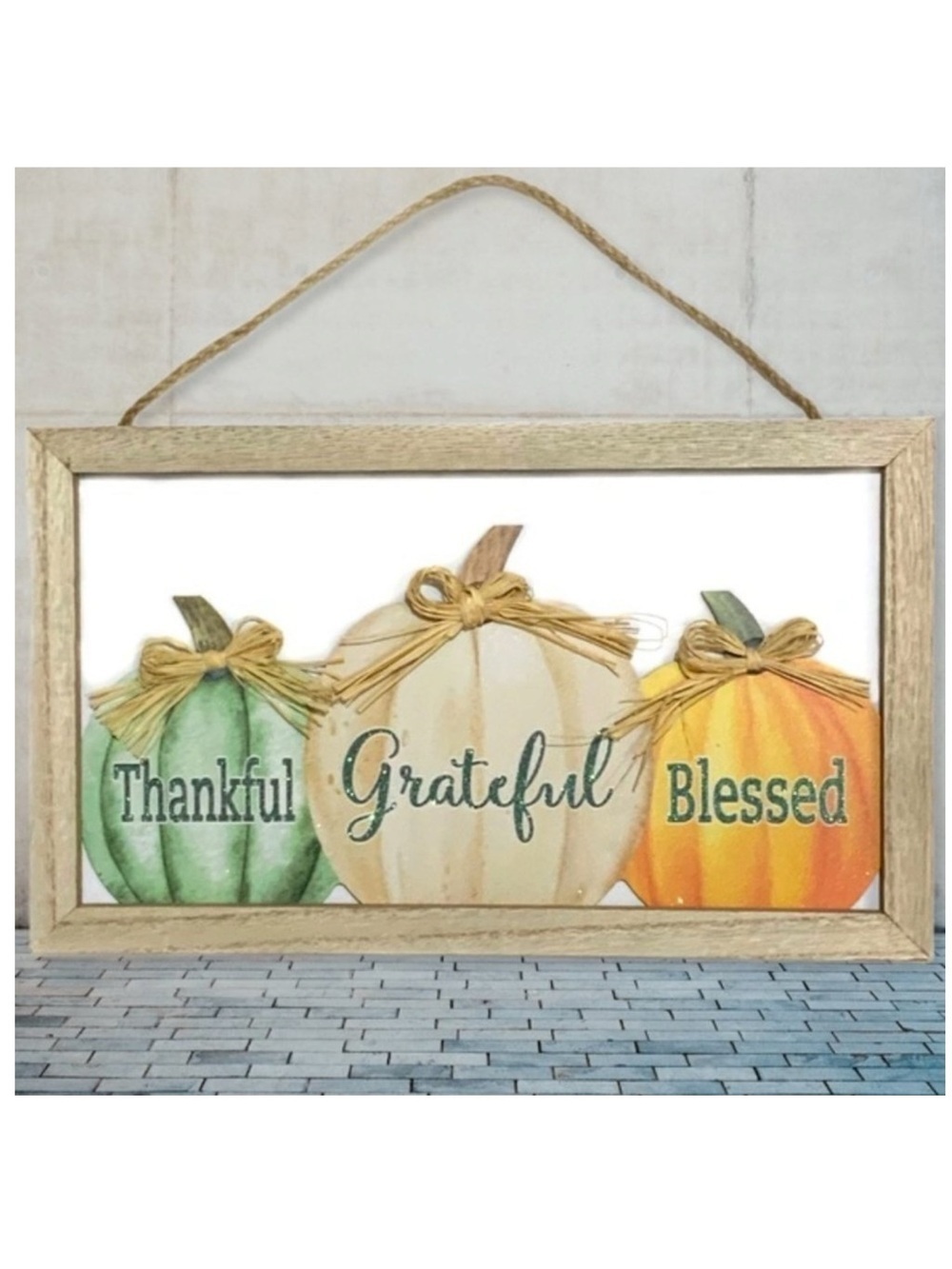 Modern Farmhouse Wall Hanging Fall Autumn Halloween Thanksgiving Decor 14 x 8 in